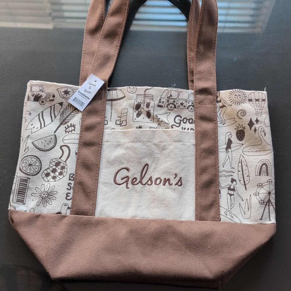 Gelson's Earthwise Canvas Mini Shopping Tote Sunflowers